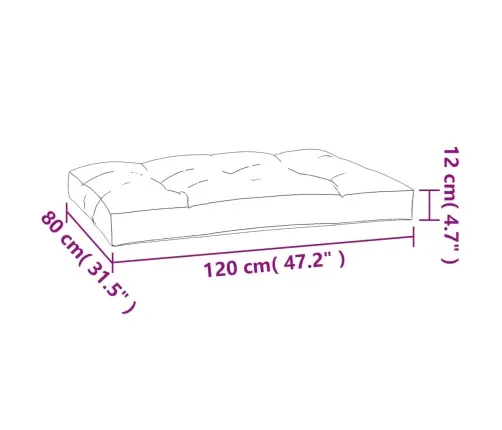 Euroaluse Istmepadi, Must, 120X80X12 cm Kangas