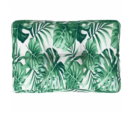 Palešu Spilvens, 50X40X12 Cm, Audums Ar Lapu Apdruku Vidaxl