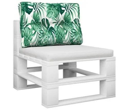 Palešu Spilvens, 50X40X12 Cm, Audums Ar Lapu Apdruku Vidaxl