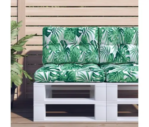 Palešu Spilvens, 50X40X12 Cm, Audums Ar Lapu Apdruku Vidaxl