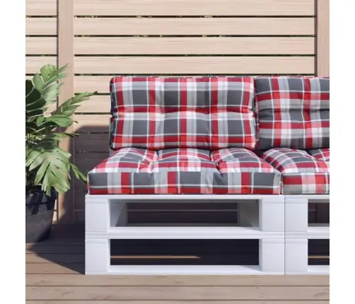 Euroaluse Istumispadi, Punane, Ruuduline, 80X40X12 cm Kangas