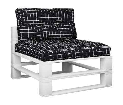 Palešu Spilveni, 2 Gab., Audums Ar Melnu Četrstūru Rakstu Vidaxl