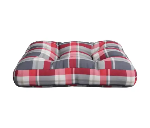 Palešu Spilvens, 58X58X10 Cm, Audums, Sarkans Rūtots Vidaxl