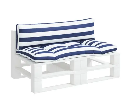 Palešu Dīvāna Matrači, 2 Gab., Zilas Un Baltas Svītras, Audums Vidaxl