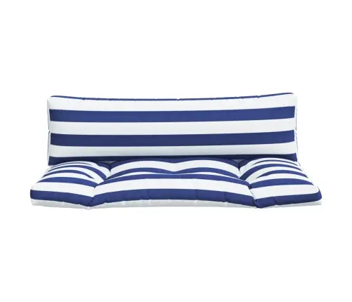 Palešu Dīvāna Matrači, 2 Gab., Zilas Un Baltas Svītras, Audums Vidaxl