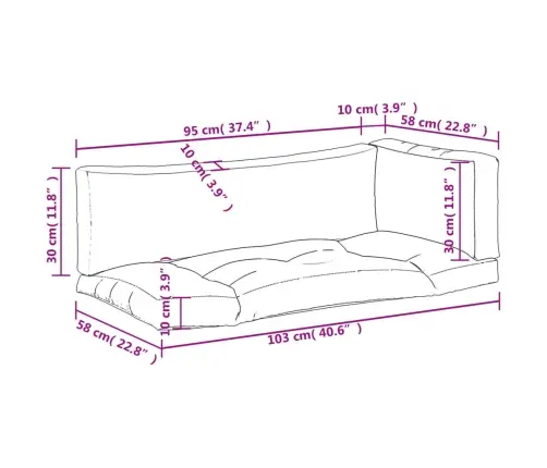 Palešu Spilveni, 3 Gab., Audums, Melns Vidaxl