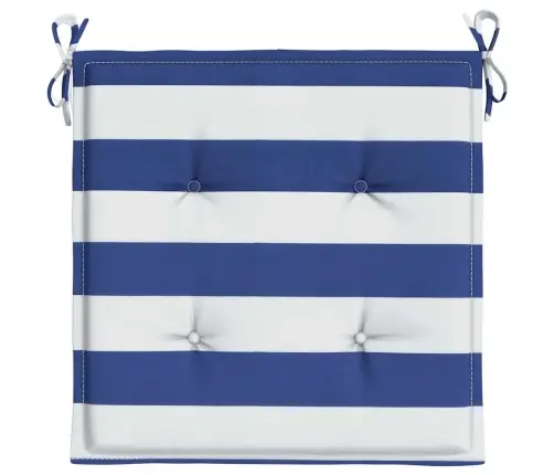 Spilveni, 6 Gab., Zilas Un Baltas Svītras, 40X40X4 Cm, Audums Vidaxl