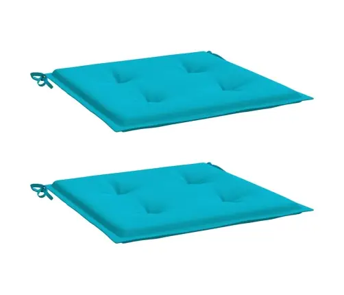 Dārza Krēslu Matrači, 2 Gab., 40X40X4 Cm, Audums, Tirkīzzili Vidaxl