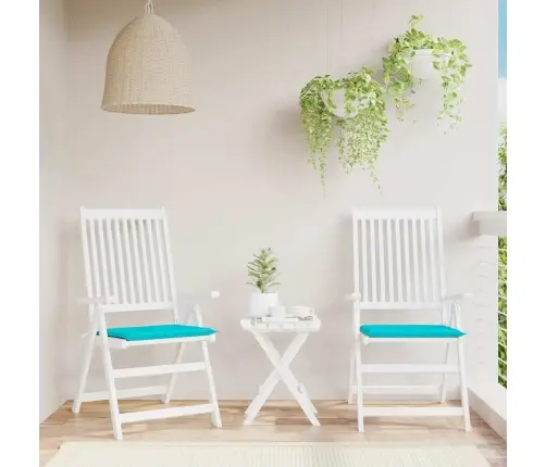 Dārza Krēslu Matrači, 2 Gab., 40X40X4 Cm, Audums, Tirkīzzili Vidaxl