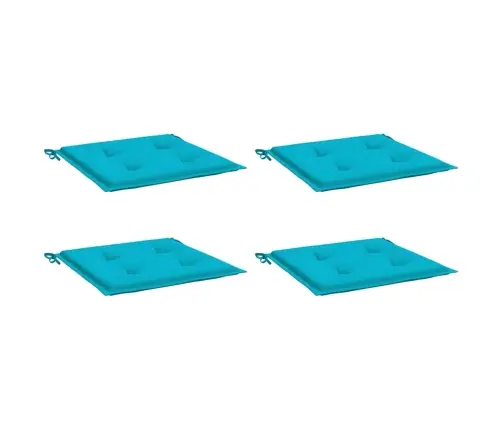 Dārza Krēslu Matrači, 4 Gab., 40X40X4 Cm, Audums, Tirkīzzili Vidaxl