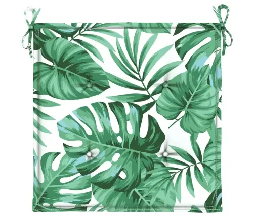 Dārza Krēslu Matrači, 6 Gab., 50X50X3 Cm, Audums, Lapu Apdruka Vidaxl