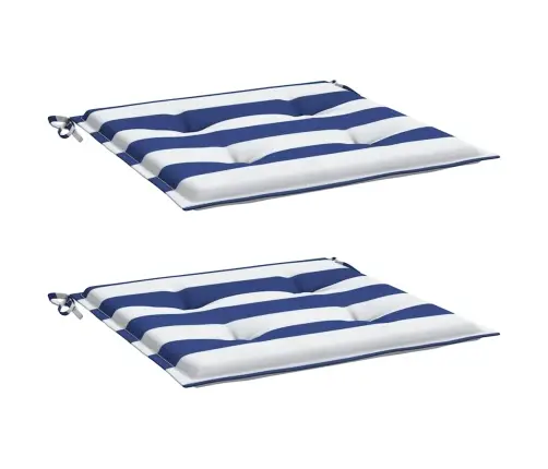 Aiatooli Istmepadjad 2 Tk, Sinise/Valge Triibuline, 50X50X4 Cm