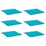 Dārza Krēslu Matrači, 6 Gab., 50X50X4 Cm, Audums, Tirkīzzila Vidaxl