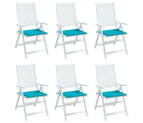 Dārza Krēslu Matrači, 6 Gab., 50X50X4 Cm, Audums, Tirkīzzila Vidaxl