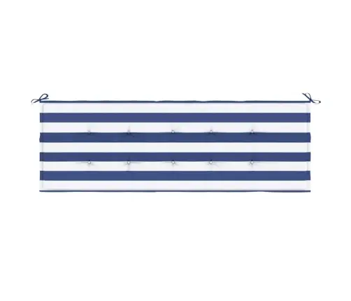 Dārza Sola Matracis, 150X50X4 Cm, Audums, Zilas, Baltas Svītras Vidaxl