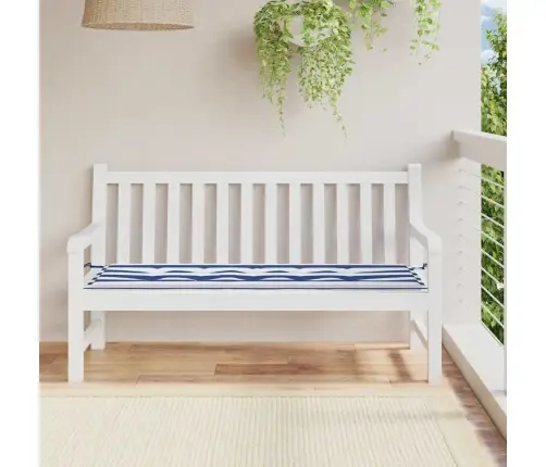 Dārza Sola Matracis, 150X50X4 Cm, Audums, Zilas, Baltas Svītras Vidaxl