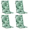Kõrge Seljatoega Toolipadjad 4 Tk, Lehemuster, Kangas