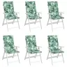 Krēslu Spilveni, 6 Gab., Lapu Apdruka, Audums Vidaxl