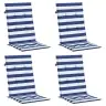 Kõrged Toolipadjad 4 Tk, Sinise/Valge Triibuline, Kangas