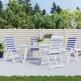 Kõrged Toolipadjad 4 Tk, Sinise/Valge Triibuline, Kangas