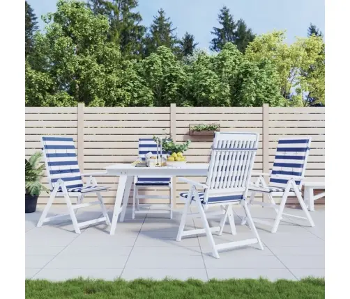 Kõrged Toolipadjad 4 Tk, Sinise/Valge Triibuline, Kangas