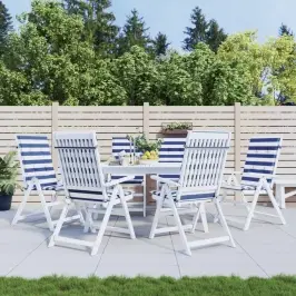 Krēslu Spilveni, 6 Gab., Zilas Un Baltas Svītras, Audums Vidaxl