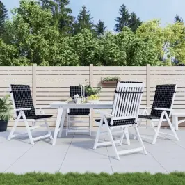 Dārza Krēslu Matrači, 4 Gab., Audums, Melnas Rūtis Vidaxl