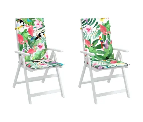 Dārza Krēslu Spilveni, 2 Gab., Krāsaini, 120X50X3 Cm, Audums Vidaxl