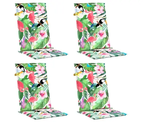 Kõrge Seljatoega Toolipadjad 4 Tk, Mitmevärviline, Kangas