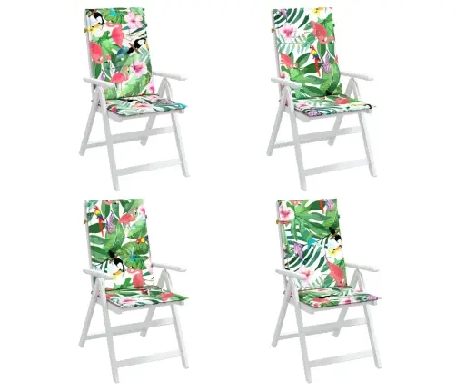 Kõrge Seljatoega Toolipadjad 4 Tk, Mitmevärviline, Kangas