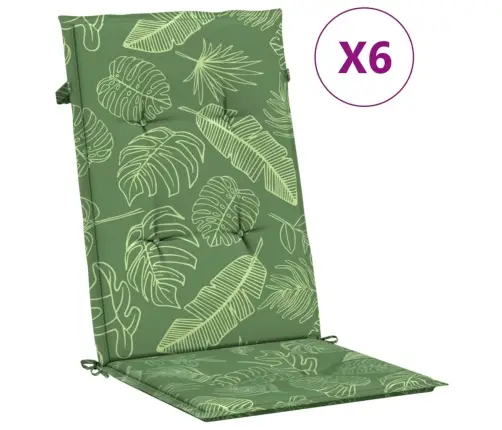 Kėdės Pagalvėlės, 6Vnt., Audinys, Su Lapais