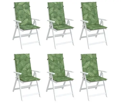 Kėdės Pagalvėlės, 6Vnt., Audinys, Su Lapais