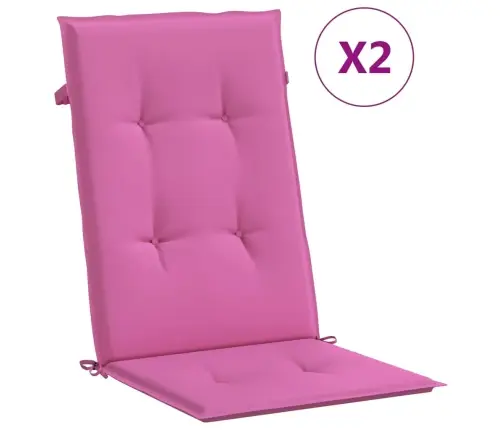 Dārza Krēslu Matrači, 2 Gab., 120X50X3 Cm, Audums, Rozā Vidaxl