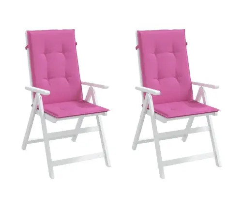Dārza Krēslu Matrači, 2 Gab., 120X50X3 Cm, Audums, Rozā Vidaxl