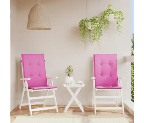 Dārza Krēslu Matrači, 2 Gab., 120X50X3 Cm, Audums, Rozā Vidaxl