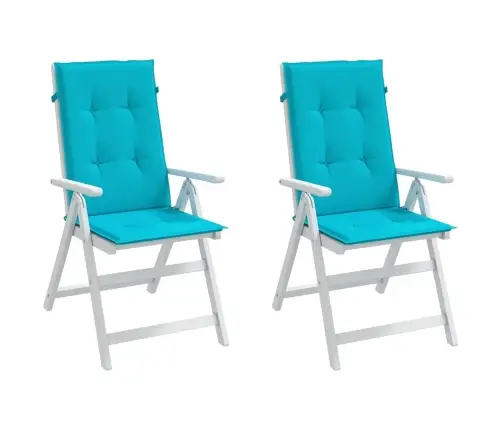 Krēslu Matrači, 2 Gab., Audums, Tirkīzzili Vidaxl