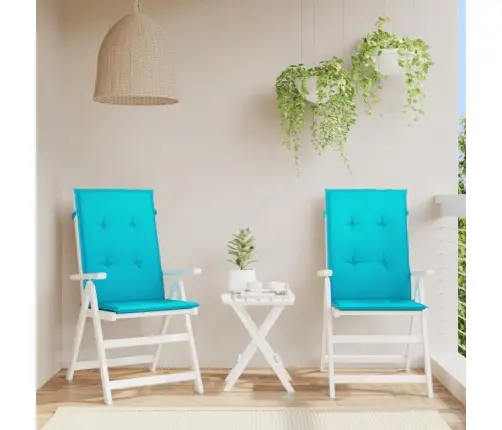 Krēslu Matrači, 2 Gab., Audums, Tirkīzzili Vidaxl