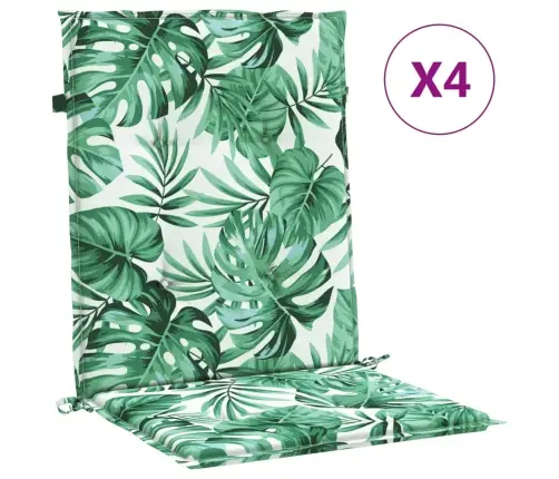Krēslu Matrači, 4 Gab., Lapu Apdruka, Audums Vidaxl