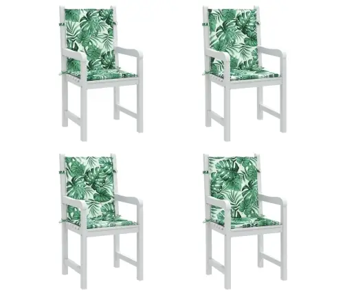 Krēslu Matrači, 4 Gab., Lapu Apdruka, Audums Vidaxl