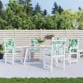 Krēslu Matrači, 4 Gab., Lapu Apdruka, Audums Vidaxl