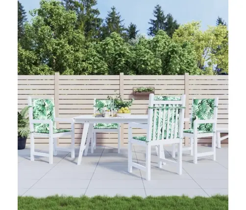 Krēslu Matrači, 4 Gab., Lapu Apdruka, Audums Vidaxl