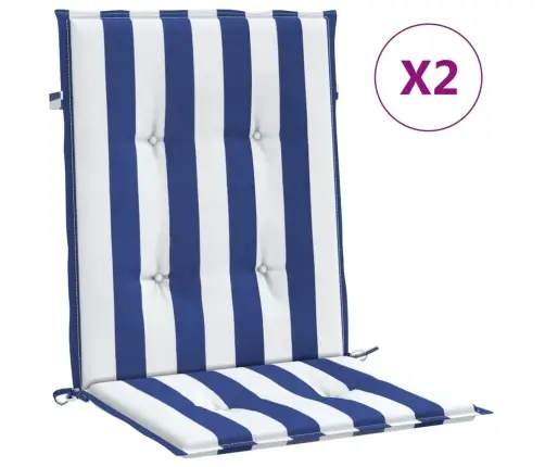 Madala Seljatoega Padjad 2 Tk, Sinise/Valge Triibuline, Kangas