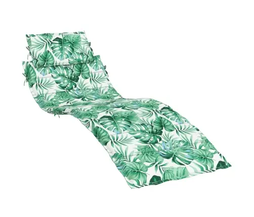 Sauļošanās Krēsla Matracis, Audums Ar Lapu Apdruku Vidaxl