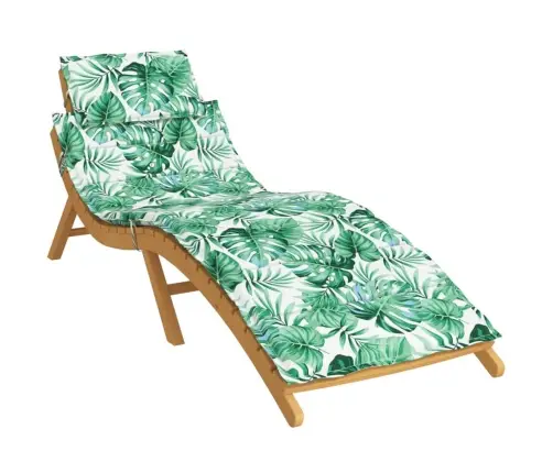 Sauļošanās Krēsla Matracis, Audums Ar Lapu Apdruku Vidaxl