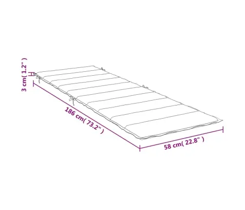 Sauļošanās Krēsla Matracis, Audums Ar Lapu Apdruku Vidaxl