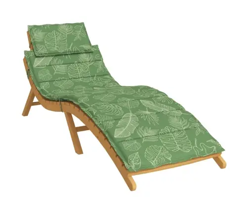 Sauļošanās Krēsla Matracis, Audums Ar Lapu Apdruku Vidaxl