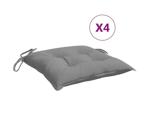 Dārza Krēslu Spilveni, 4 Gab., Pelēki, 40X40X7 Cm, Audums Vidaxl