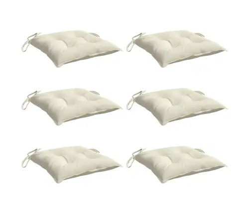 Kėdės Pagalvėlės, 6Vnt., Kreminės, 40X40X7cm Oksfordo Audinys