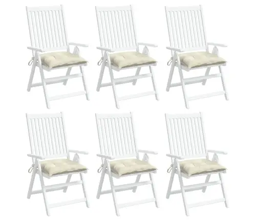 Kėdės Pagalvėlės, 6Vnt., Kreminės, 40X40X7cm Oksfordo Audinys