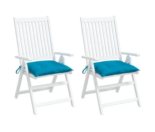 Dārza Krēslu Matrači, 2 Gab., Gaiši Zili, 40X40X7 Cm, Audums Vidaxl